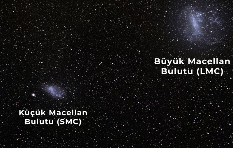 büyük macellan bulutu ve küçük macellan bulutu galaksileri
